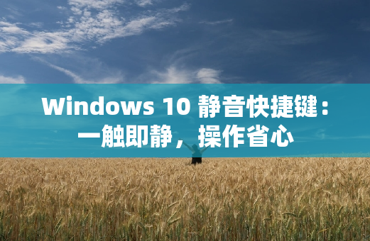 Windows 10 静音快捷键：一触即静，操作省心