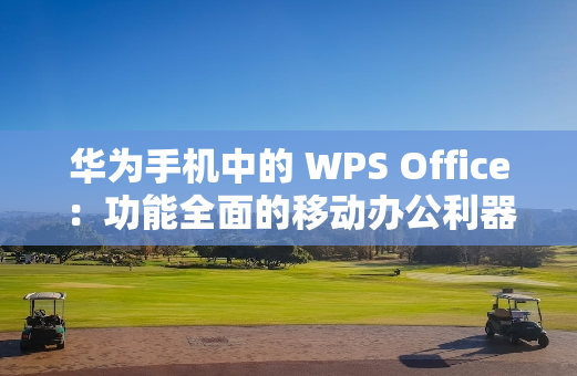 华为手机中的 WPS Office：功能全面的移动办公利器